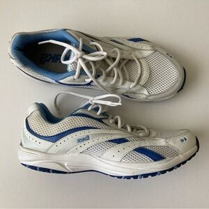Ryka Stroll Women`s Walking Shoes 10 Sneakers White Blue Leather Upper